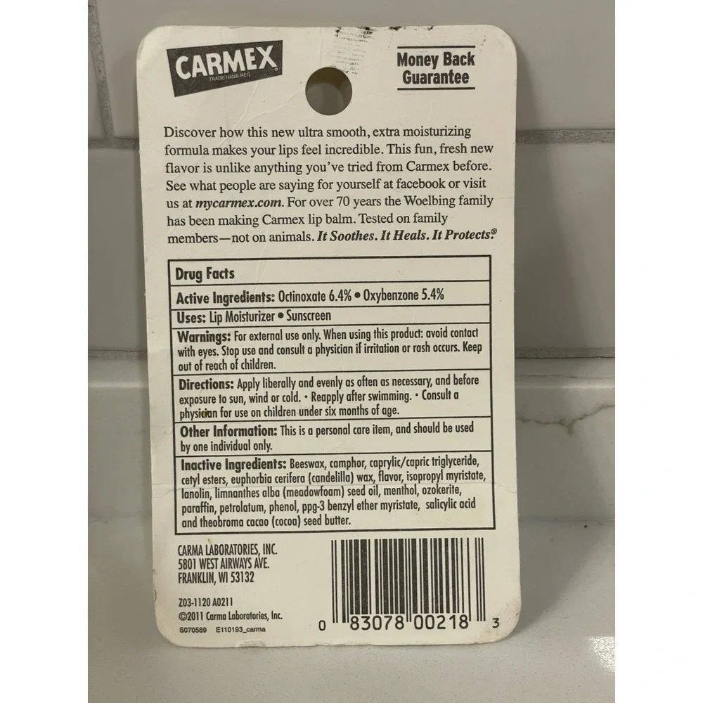Carmex Lime Twist Moisturizing Lip Balm Sunscreen SPF 15 0.15 oz New Sealed‎